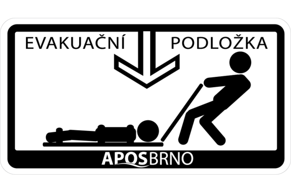 Reflexní štítek evakuace bílý