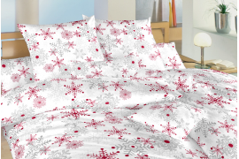 Krepové povlečení - Vločky šedé