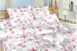 Krepové povlečení - Vločky šedé