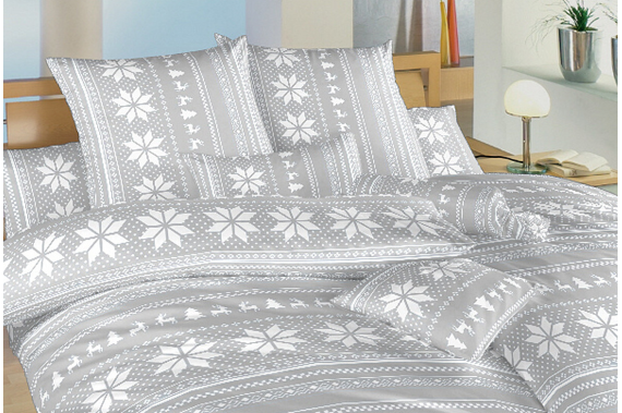 krepové povlečení - sobi šedí