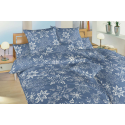 Krepové povlečení - Snowflakes šedomodré