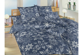Bavlněné povlečení - Snowflakes tm. modré