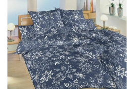 Bavlněné povlečení - Snowflakes tm. modré