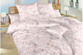 Krepové povlečení - Kvítí na pudrovém