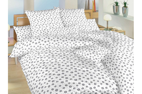 Bavlněné povlečení - Anežka tmavě šedá na bílém