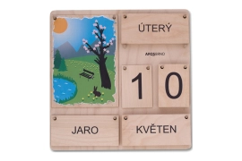 Kalendář dřevěný komplet s obrázky 40×40 cm
