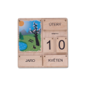 Kalendář dřevěný komplet s obrázky 40×40 cm