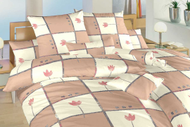 Bavlněné povlečení - Tulipán světle hnědý