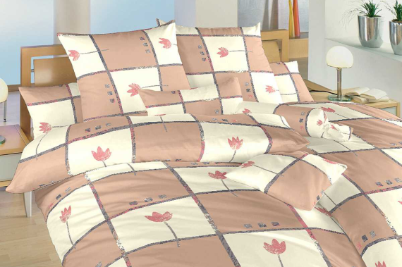 Bavlněné povlečení - Tulipán světle hnědý