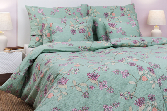 Krepové povlečení - Klaudie zelená